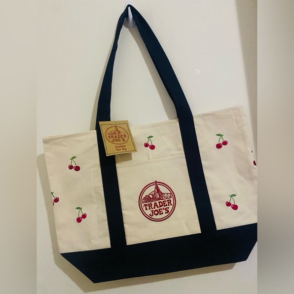 Embroidered Trader Joe’s Canvas Tote | Boho Reusable Market Bag | Gift Idea - Picture 3 of 9